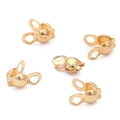 Set of five 14k gold filled fold-over crimp bead covers for DIY jewelry making - Bead Tips / 10 Pieces Pack / 18K Gold