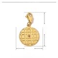 Detailed dimension guide for golden evil eye pendant with pink zircon and lobster clasp - YF089-Pink Rhinestone Lattice Pendant