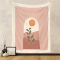 Arazzo boho con sole color terracotta e paesaggio montano per decorazione murale - Paesaggio Astratto (GT230166) / 73X95CM (Spazzolato Transfrontaliero)