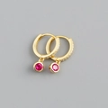 Zirconia Rose Rouge (Base Or)