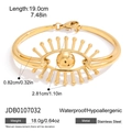 Vue détaillée du bracelet œil protecteur en acier doré 19cm avec ses dimensions - Style Or Promotion (JDB0107032)