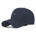 Navy blue business casual baseball cap with white SP embroidery in a simple style - Adjustable / Navy Blue