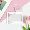 Witte minimalistische kaarthouder met hartje en social media interface design - Wit / Hart Sleutelhanger