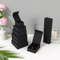 Elegant matte black magnetic jewelry gift boxes for rings necklaces and bracelets - 10*10*3.5CM / Black