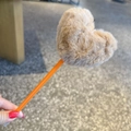 Cute fluffy brown plush heart ballpoint pen with orange stick for creative gifting - Brown
