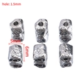 Silver irregular 5x6mm copper spacer beads with 1.5mm hole for DIY jewelry making - 5 Pcs/Pack / Silver