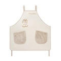 Delantal impermeable crema con toallas laterales y dibujo de conejo para cocina - Blanco Crema Básico con Limpiamanos / 75*78CM