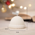 White knitted hat scented candle with festive Christmas lighting and 4x6cm dimensions - White Hat - Tuberose