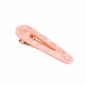 Sweet pink marble acetate hair clip with golden metal base for women hairstyle - Pink Waterdrop