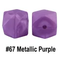 Perline ottagonali in silicone viola metallizzato da 17mm #67 per dentizione bimbi - Viola Metallico
