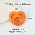 Realistic smiley PVC cookie keychain pendant with precise dimensions of 5x4.5cm - Smiley Face Hash Brown Model