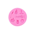 Pink round Halloween silicone mold featuring pumpkin and wizard hat patterns - 4# Halloween Elements / Pink