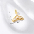 Détail du pendentif queue de poisson 20x17,5mm doré avec pierres de zircon blanc - Queue de Poisson Dorée (H-11984)