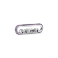 Silver ME series believe connector link with purple pavé stones for DIY bracelets - LJQ34-Believe Alphabet Charm-Silver Purple