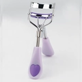 Wide-angle stainless steel eyelash curler with comb and purple heart detail - Macaron Purple Handle Purple Heart (With Comb)