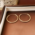 Gedetailleerde macro-opname van gouden geknoopte touwoorbellen op een sieradendoosje - 23# Minimalistische Gouden Dunne Buisoorbellen