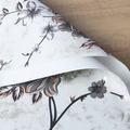 Waterproof vintage rose pattern PVC flower wrapping paper with self-adhesive backing - Fragrant Rose / Jade White