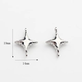 Silver metal cross charms for DIY jewelry with dimensions 19mm height and 14mm width - Four-Pointed Star / Silver