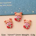 Mini Weihnachts Mädchen Harz Cabochon für Bastelarbeiten mit braunem Rentiergeweih - Rentiermädchen