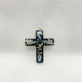 Cross pendant with colorful glitter on black base for water bottle handle accessory - 4# (Black Aurora Sequins Cross Pendant)