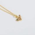 Collier doré avec pendentif petite abeille orné de cristaux multicolores brillants - Abeille (XL3439-2)