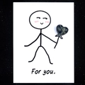 For You healing card featuring a heart-shaped dark spotted natural agate crystal stone - Rhyolite