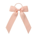 Élastique à cheveux rose clair avec nœud en ruban gros-grain et longs pans - Rose Clair