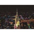 Scratch art νυχτερινή θέα της Νέας Υόρκης Chrysler Building με πολύχρωμες λεπτομέρειες νέον - Νέα Υόρκη