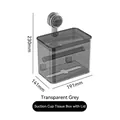 Wandgemonteerde toiletrolhouder in transparant grijs met zuignapbevestiging - Universeel voor tissues/rollen / Transparant Grijs