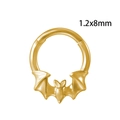 Golden stainless steel bat septium ring piercing jewelry in 1.2x8mm size variant - Bat / 1.2x8mm / Gold
