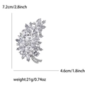 Silver tree brooch with clear crystals, dimensions 7.2x4.6cm and weight 21g - Silver