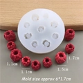 Framboos siliconen vorm voor chocolade en fondant, 6cm diameter, wit transparant - Siliconen / Gemengde maat frambozenvorm semi-transparant