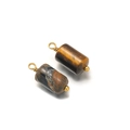 Waterproof stainless steel pendants with dark marble stone for DIY jewelry making - Brown and Black
