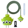 Green alien silicone protective sleeve set for 20W charger adapter and data cable - Alien Alien / Five-Piece Set