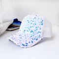 Berretto da baseball in mesh bianco traspirante con paillettes e tesa larga - M (56-58cm) / Bianco