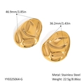 Detailed size specifications of large gold stainless steel pebble shape earrings - Gold (YYE025064-G)