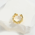 Adjustable gold open star ring featuring continuous celestial pattern on stone - Small Star (JZ0521-5)