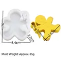 Gingerbread man silicone mold with yellow wax model, dimensions 9x8.4x2.2cm, 85g weight - Large Gingerbread Man