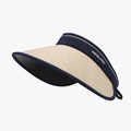 Visiera parasole in paglia blu navy e beige a tesa larga per protezione UV - Regolabile / Blu
