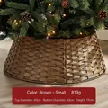 Brown hand-woven Christmas tree collar base cover, small size 60cm diameter basket - Brown Small Tree Skirt