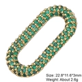 Golden oval screw clasp pendant with green pavé stones, 22.8x11.6x3mm jewelry accessory - Style 10: Copper Micro-set Zircon Connecting Clasp