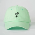 Unisex lichtgroene katoenen baseballpet met geborduurd zwart palmboomontwerp op de voorkant - Eén Maat(Verstelbaar) / Lichtgroen