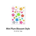 Mini plum blossom rhinestone stickers with mixed colorful gems sized 4.6x6.1cm - Mini Plum Blossom Gem Stickers
