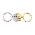Cute black and white cat puzzle keychain for couples in gold and silver plating - Steel + Gold Color Keychain Pair