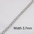 Catena a maglie ovali in acciaio inossidabile da 3,7mm per gioielli fai da te - Catena Modello 1# al Metro (Larghezza 3,7 mm)