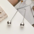 Elegante hohle Tropfenohrringe in Silber mit minimalistischem, langem, poliertem Design - Silber