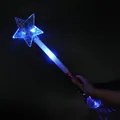 Bacchetta magica luminosa blu con stella trasparente e impugnatura metallica - Bacchetta Magica a Pentagramma Classica