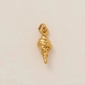 Detailed macro view of a gold ice cream cone pendant with polished vacuum plating finish - Ice Cream 14*6mm