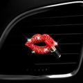Clip per auto a forma di labbra rosse con strass e rossetto per bocchetta aria - Labbra Rosse con Rossetto