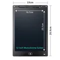 Tavoletta da scrittura LCD da 12 pollici nera per bambini con penna e disegno gatto - Schermo Monocromatico da 12 Pollici / Nero